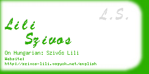 lili szivos business card